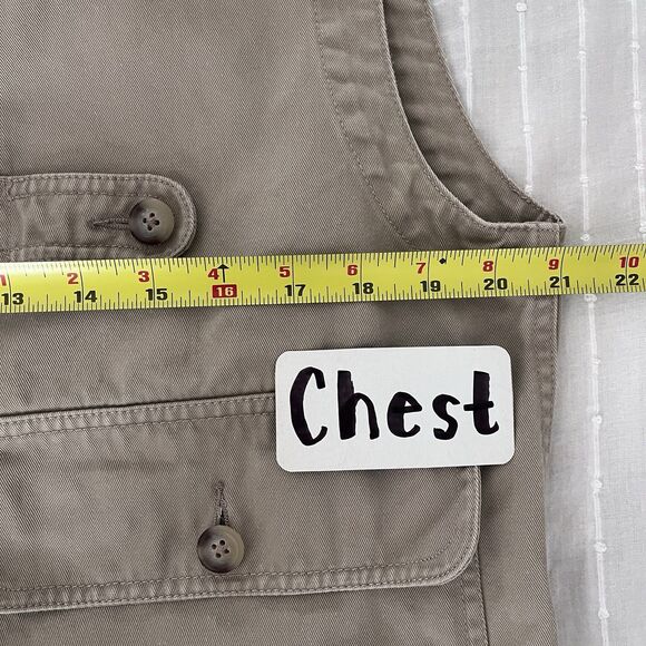 Faconnable Tan Khaki Cotton Outdoor Gorpcore Hiking Mens Casual Utility Vest - M - Picture 5 of 7